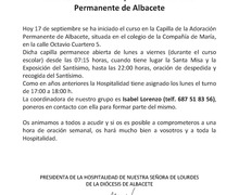 Inicio curso en la Capilla de la Adoración Permanente de Albacete
