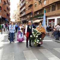 Ofrenda de flores a la Virgen de los Llanos de Albacete.